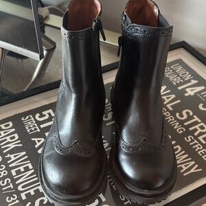 Zara Kids Black Leather Boots